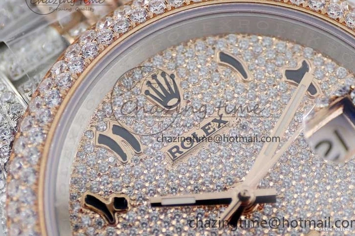 1225 Affordable Datejust 41 SS RG Full Diamonds TWF 1:1 Best Edition Arabic Markers Dial on Jubilee Bracelet A 2385